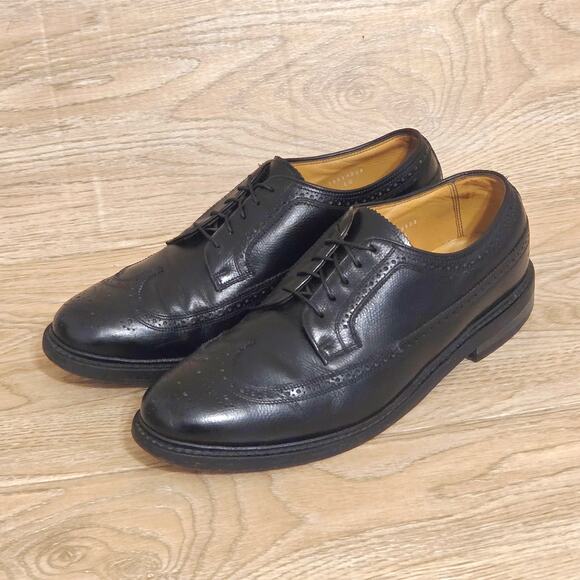 Florsheim Imperial Longwing Black Leather Oxford Shoes Mens Size 10.5 3E X-Wide - Picture 2 of 10